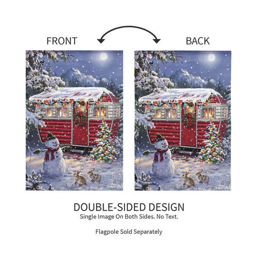 Christmas Camper Lustre Garden Flag