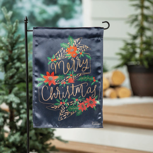Merry Christmas Lustre Garden Flag