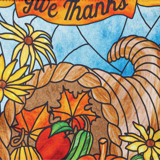 Stained Glass Cornucopia Garden Lustre Flag
