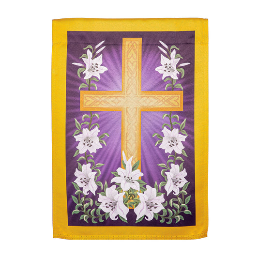 Easter Lilies Suede Garden Flag