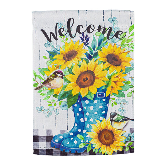 Garden Sunflowers Garden Suede Flag