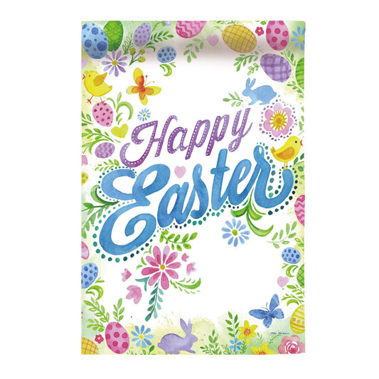 Happy Easter Garden Suede Flag