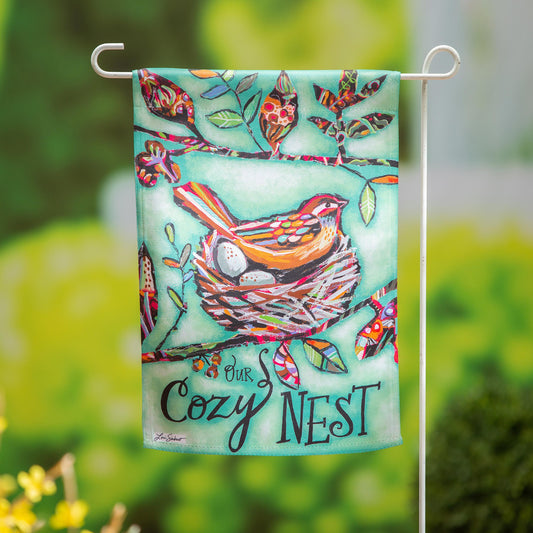 Our Cozy Nest Suede Garden Flag
