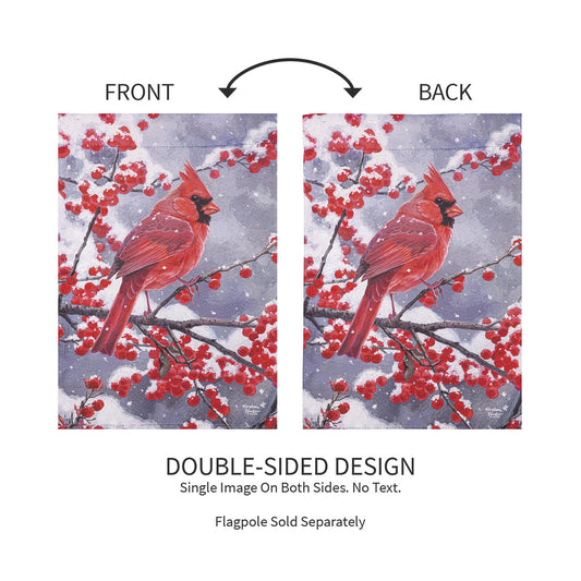 Red Cardinal Suede Garden Flag