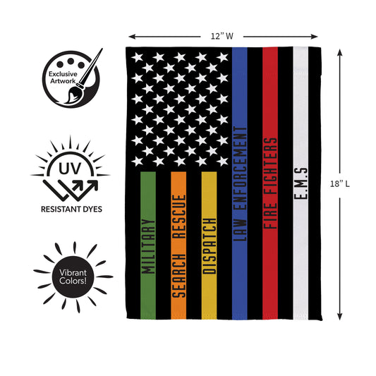 Responders Thin Line Garden Suede Flag
