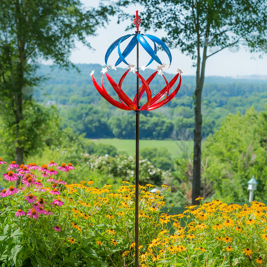 85"H Wind Spinner, Patriotic Stars