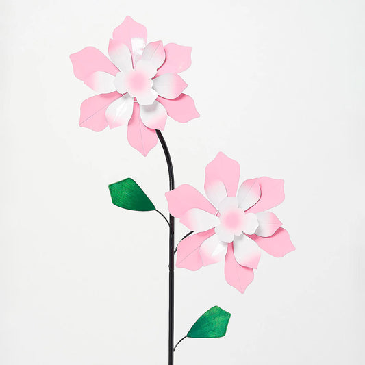 Double Flower Wind Spinner, Pink