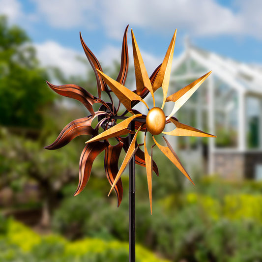 Metal Wind Spinner, Sun Rays, 75"H