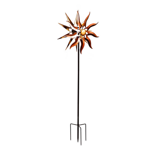Metal Wind Spinner, Sun Rays, 75"H