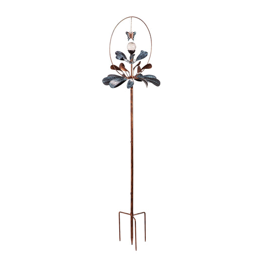 Solar Metal Wind Spinner, Sphere Flower, 87"H