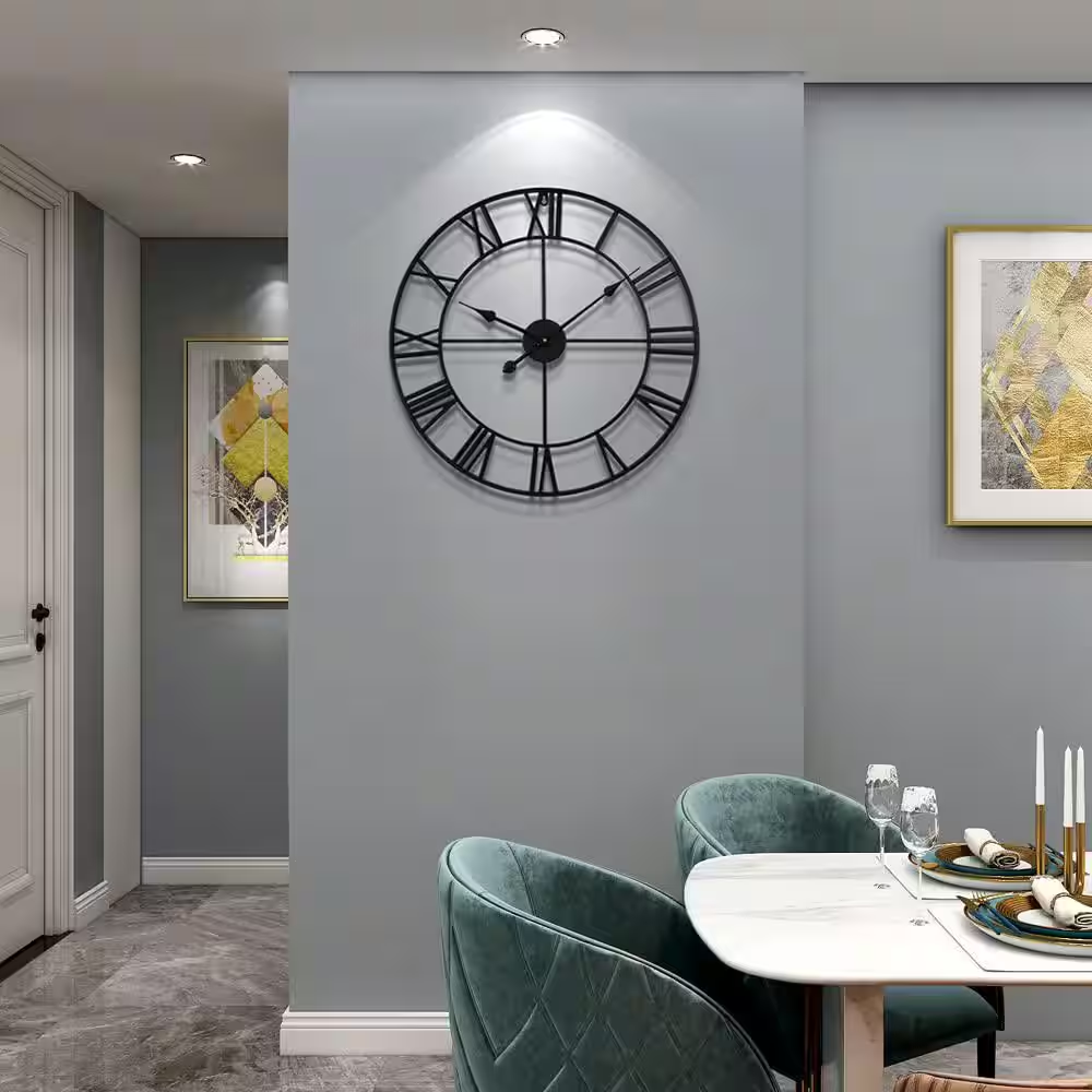 Black Modern Metal Rustic Wall Clocks