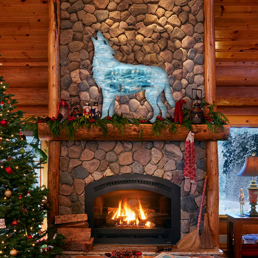 Wolf Vintage Wildlife Door Decor - G. DeBrekht - Wildlife Holiday Decor - 8198227H