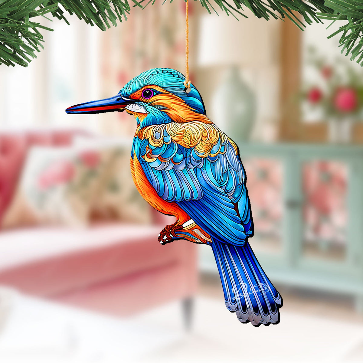 Forest Birds Decorative Eco Wood Ornaments Set of 3 by G. Debrekht - Nature Wildlife Decor - 8091005-S3
