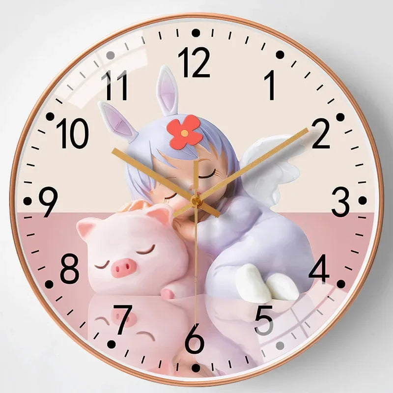 20Cm Wall Clocks Hanging Clock Bed Room Living Room Wall Clock with Silent Mechanism Battery Operated Wall Watch Decor Clocks
