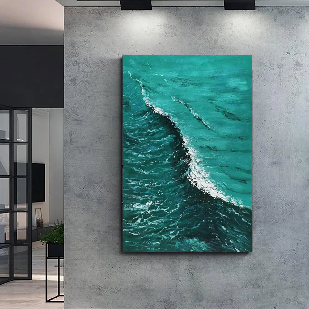 Blue Sea Wave Oil Painting Canvas Art