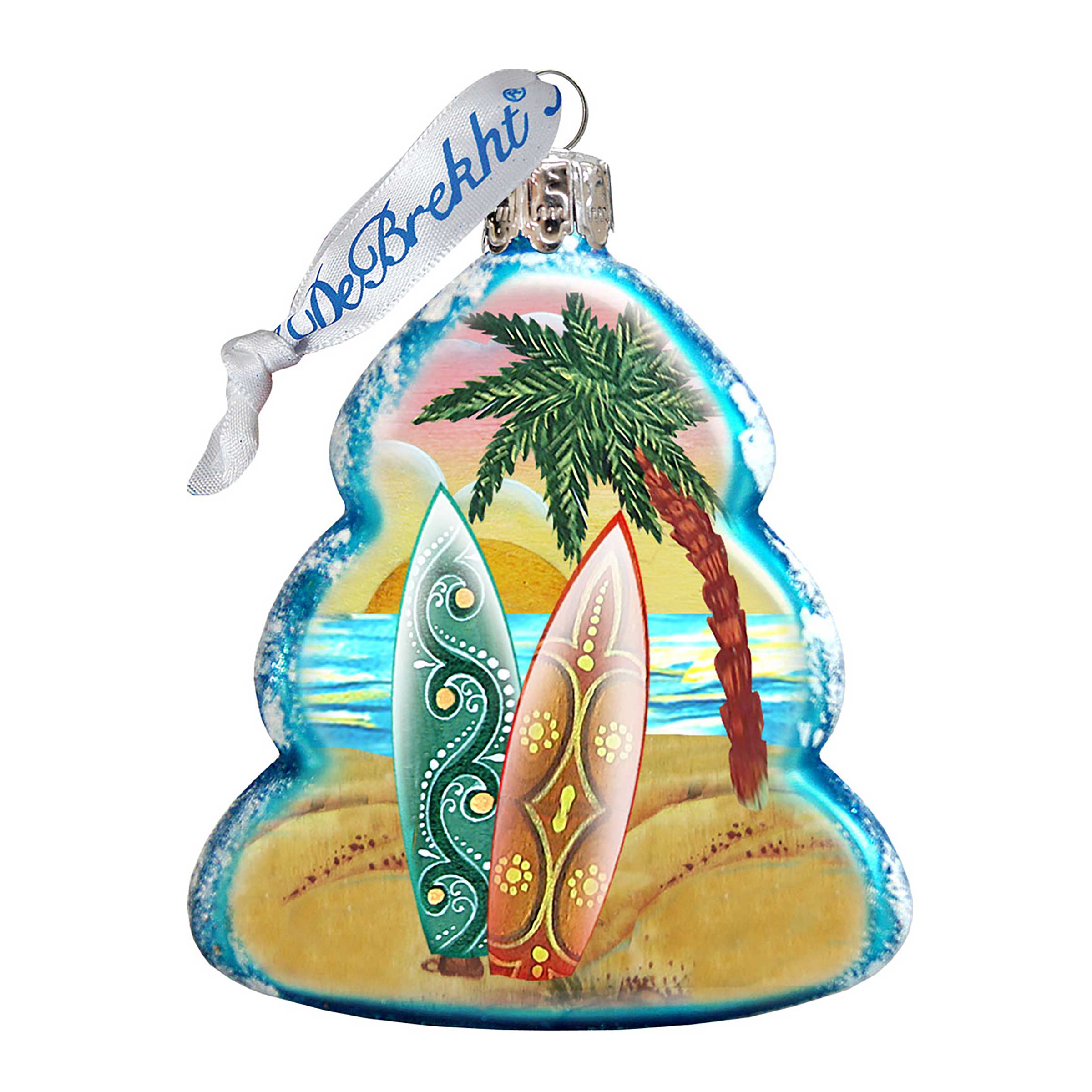 Tree Block Mercury Glass Ornament by G. DeBrekht - Coastal Holiday Decor - 776274