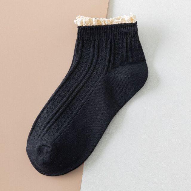 Fashion Lace Ruffled Soft Cotton Female Sock Spring And Summer Cute Socks Sweet Princess Girls Comfortable Breathable Cute Socks For Women