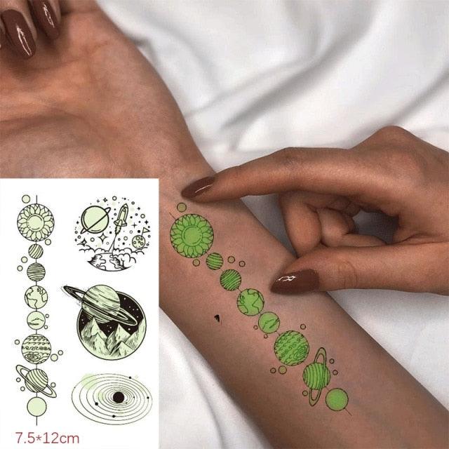 Fashion Luminous Sticker Tattoos Waterproof Temporary Different Luxury Tattoos For Womens Mens Kids