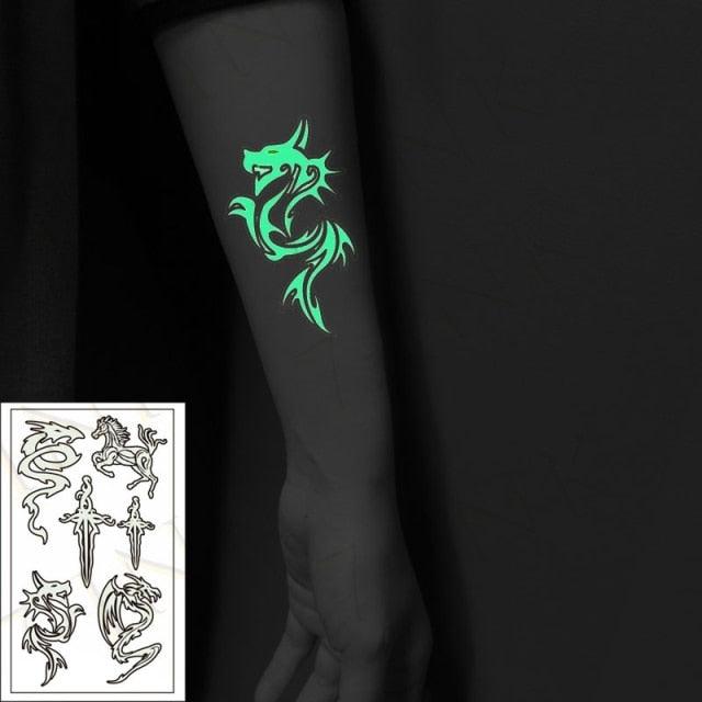 Fashion Luminous Sticker Tattoos Waterproof Temporary Different Luxury Tattoos For Womens Mens Kids