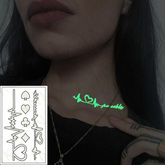 Fashion Luminous Sticker Tattoos Waterproof Temporary Different Luxury Tattoos For Womens Mens Kids