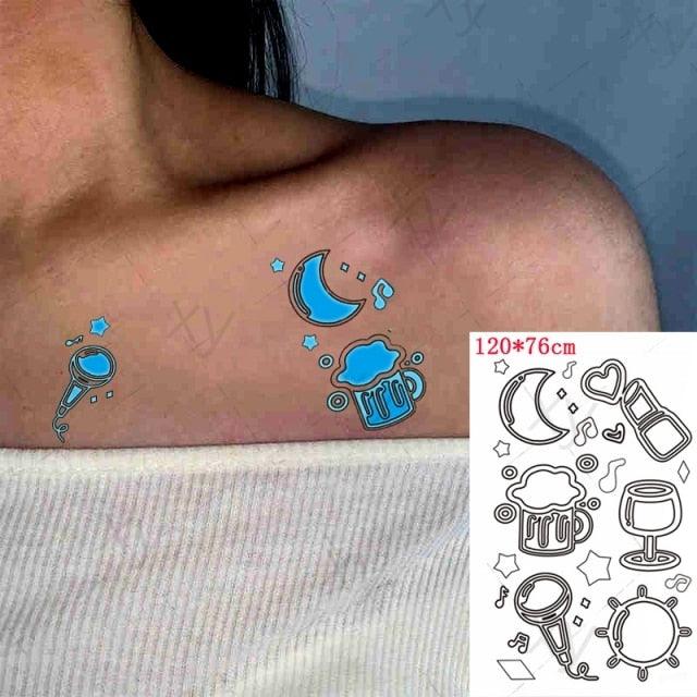 Fashion Luminous Sticker Tattoos Waterproof Temporary Different Luxury Tattoos For Womens Mens Kids
