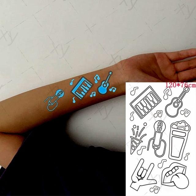 Fashion Luminous Sticker Tattoos Waterproof Temporary Different Luxury Tattoos For Womens Mens Kids