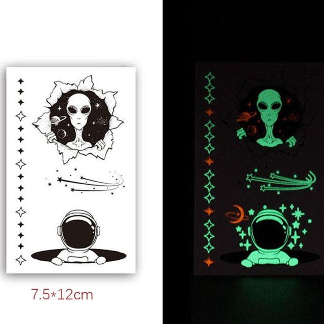 Fashion Luminous Sticker Tattoos Waterproof Temporary Different Luxury Tattoos For Womens Mens Kids