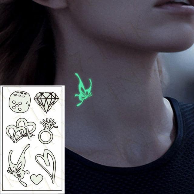 Fashion Luminous Sticker Tattoos Waterproof Temporary Different Luxury Tattoos For Womens Mens Kids