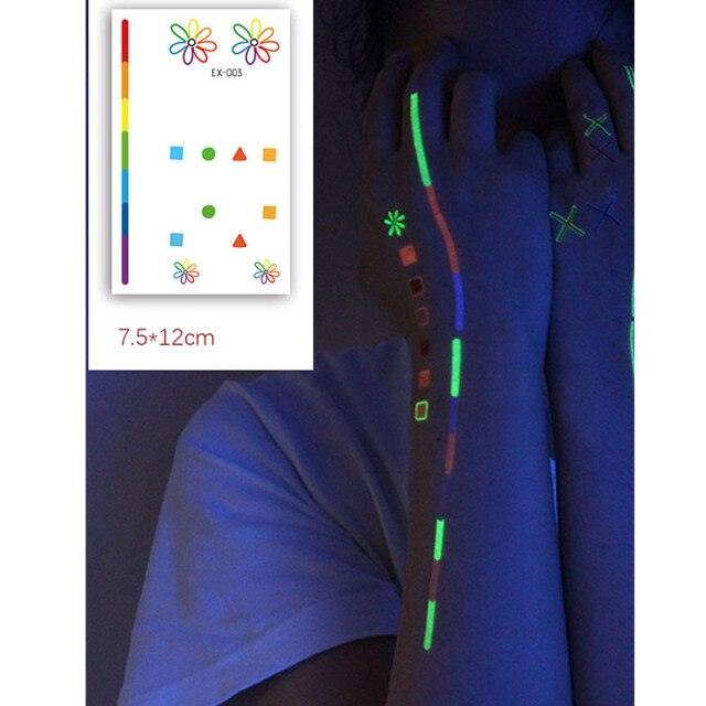 Fashion Luminous Sticker Tattoos Waterproof Temporary Different Luxury Tattoos For Womens Mens Kids