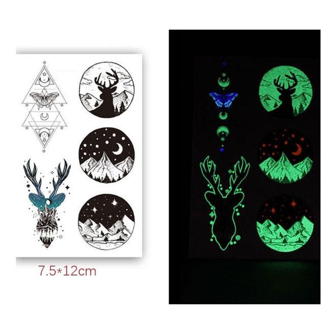 Fashion Luminous Sticker Tattoos Waterproof Temporary Different Luxury Tattoos For Womens Mens Kids