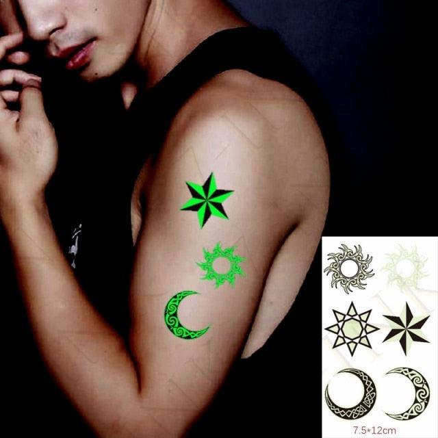 Fashion Luminous Sticker Tattoos Waterproof Temporary Different Luxury Tattoos For Womens Mens Kids