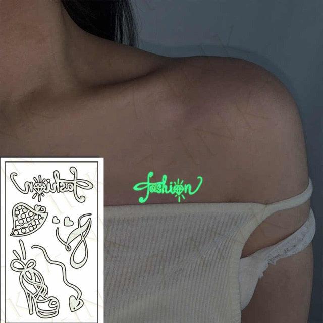 Fashion Luminous Sticker Tattoos Waterproof Temporary Different Luxury Tattoos For Womens Mens Kids