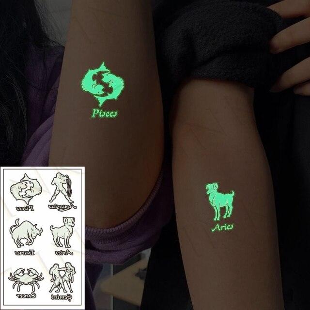 Fashion Luminous Sticker Tattoos Waterproof Temporary Different Luxury Tattoos For Womens Mens Kids
