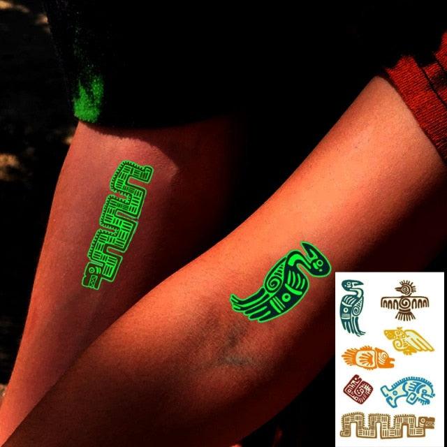 Fashion Luminous Sticker Tattoos Waterproof Temporary Different Luxury Tattoos For Womens Mens Kids