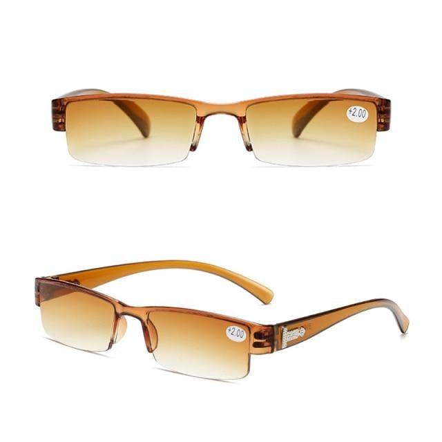 Fashion Reading Glasses Men Women Clear Lens Half Frame Presbyopic Eyewear For Reader Computer Reading Glasses For Women And Men Fashion Rectangle Eyewear Frame