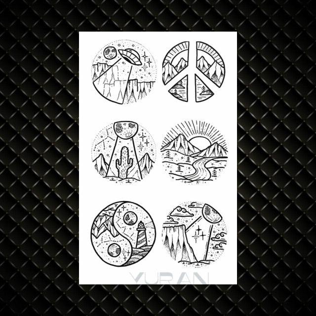 Fashion Small Sexy Black Temporary Waterproof Tattoo Cute Star Heart Tattoos Sticker Body Finger Tattoo For Kids Womens