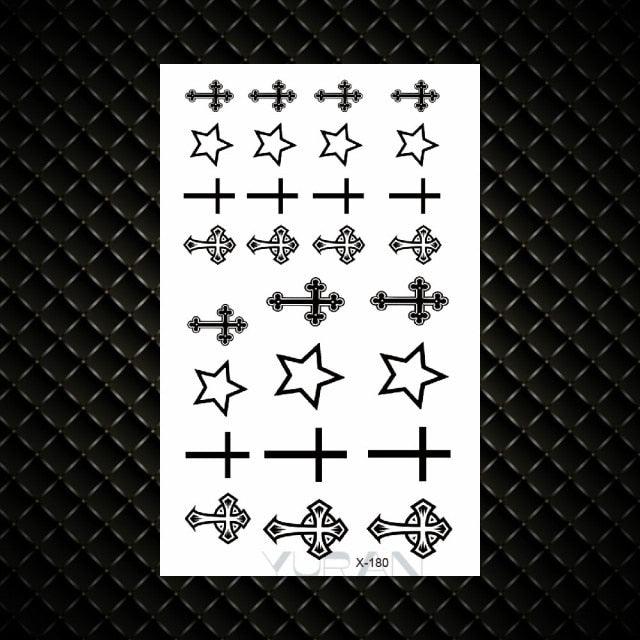 Fashion Small Sexy Black Temporary Waterproof Tattoo Cute Star Heart Tattoos Sticker Body Finger Tattoo For Kids Womens