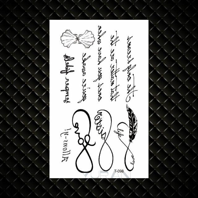 Fashion Small Sexy Black Temporary Waterproof Tattoo Cute Star Heart Tattoos Sticker Body Finger Tattoo For Kids Womens