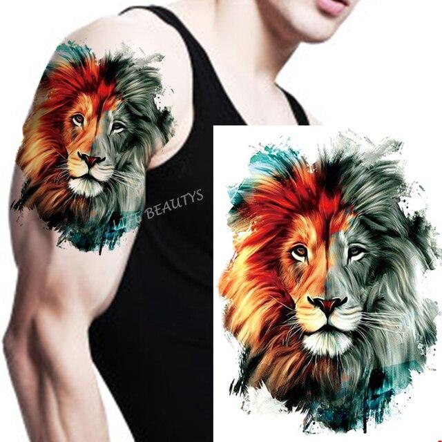 Fashion Temporary Sticker Tiger Tattoo Waterproof Removable Realistic Body Tatoo For Mens