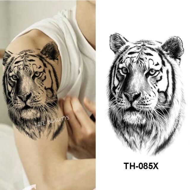 Fashion Temporary Sticker Tiger Tattoo Waterproof Removable Realistic Body Tatoo For Mens