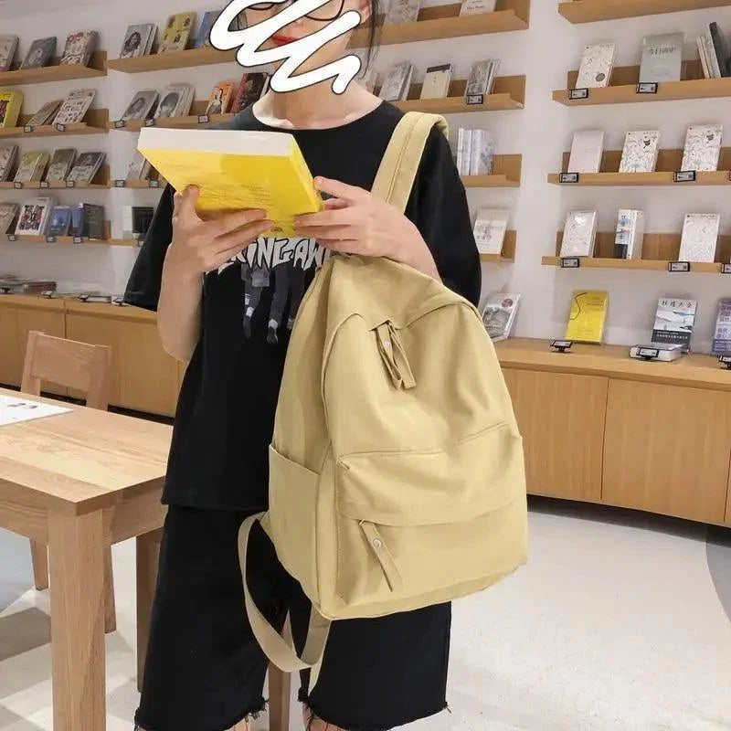 Fashionable Backpack And School Bag For Teenager Girls Stylish Anti Theft Laptop Shoulder Bags Solid Color Travel Backpack