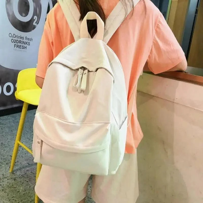 Fashionable Backpack And School Bag For Teenager Girls Stylish Anti Theft Laptop Shoulder Bags Solid Color Travel Backpack