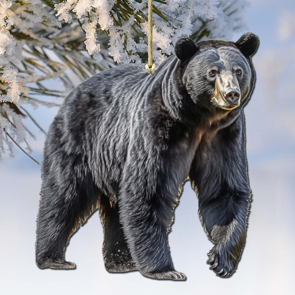 Alaskan Black Bear Wooden Ornaments by G.Debrekht - Wildlife Holiday Decor - 8710105-1