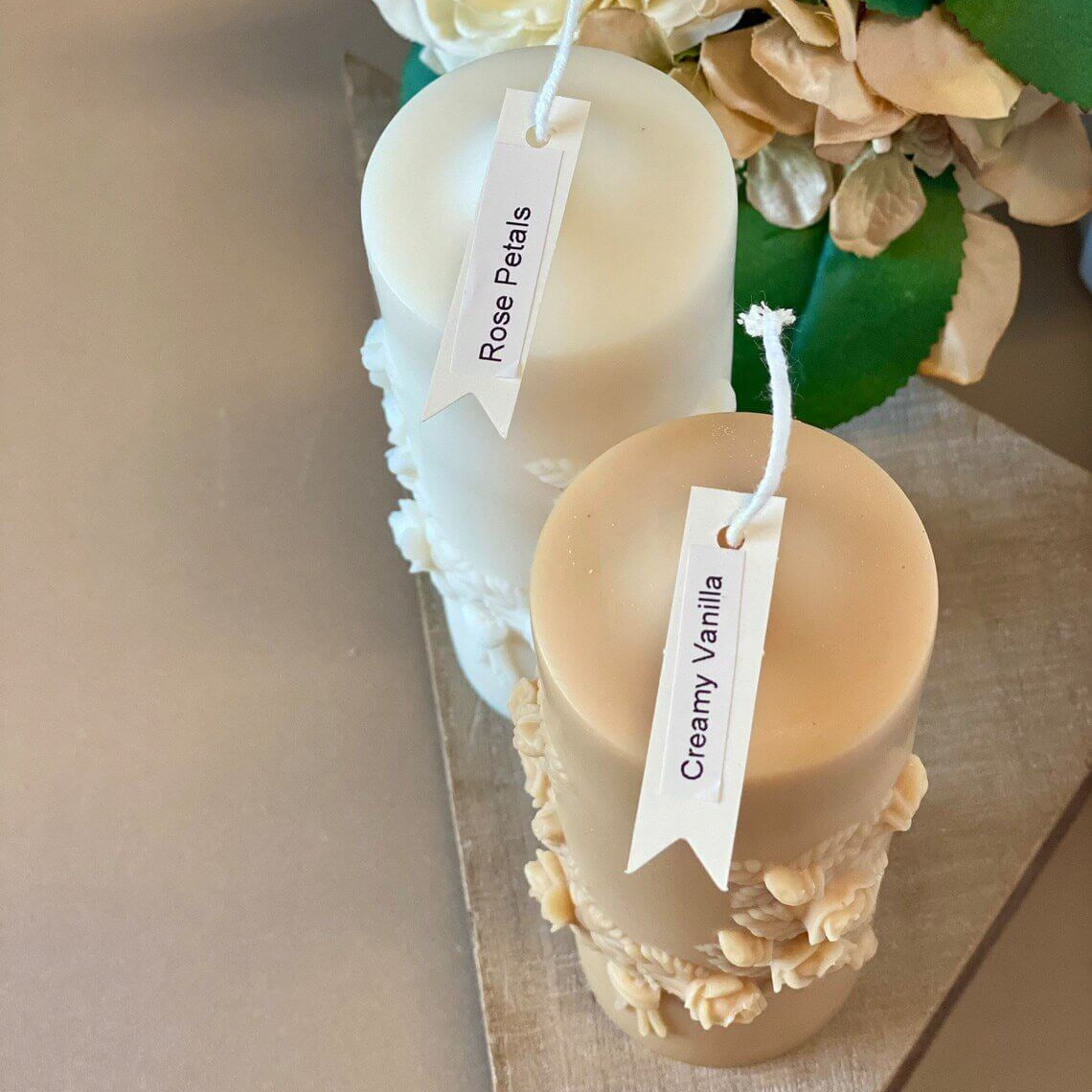 Floral Pillar Candle