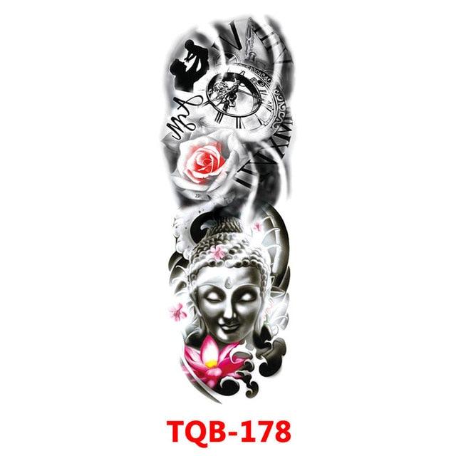 Full Arm Large Size Sleeve Temporary Sticker Dragon Tattoo Waterproof Body Art Realistic 3D Design For Mens