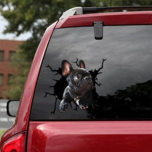 Funny Dog Head In The Crack Vinyl Car Funny Dog Head In The Crack Vinyl Car Stickers Decals Motorcycle Accessories Car-window Decorative Goods Broken Glass Sticker Car Stickers Decals Motorcycle Accessories Car-window Decorative Goods Pvc Car Sticker