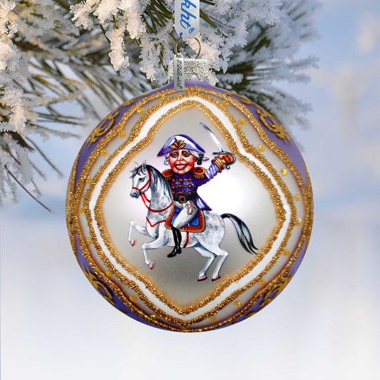 Nutcracker Ball Glass Ornament, Santa & Christmas Decor - 73741 by G. DeBrekht