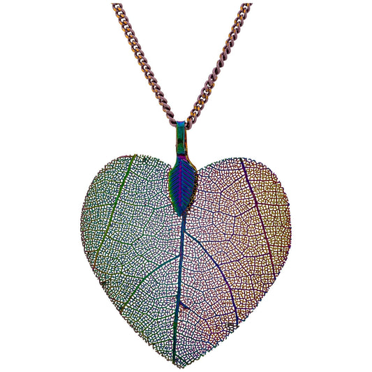 Lustrous Leaf Heart Necklace