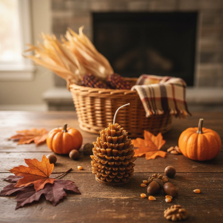 Pinecone Candle | Handcrafted | Rustic Fall Decor
