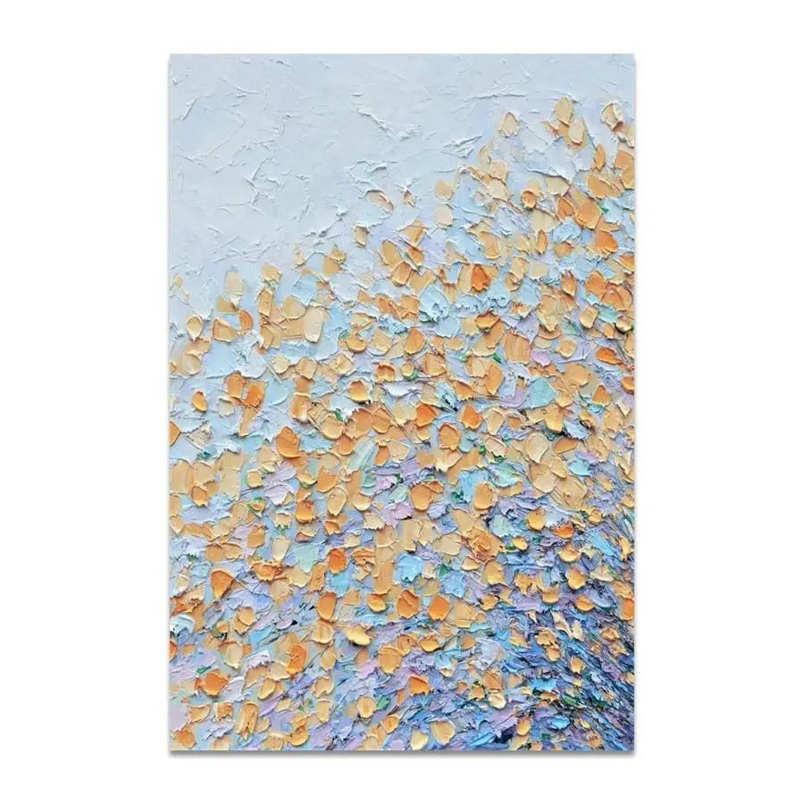 Handpainted Abstract Color Block Oil Painting Canvas Handmade Floral  Modern Wall Art Home Decor Artwork Frameless Picture